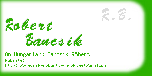 robert bancsik business card